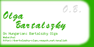 olga bartalszky business card